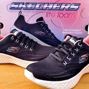 Skechers Womens 7.5 Lite Foam Air-Cooled Memory Foam Sneakers Activewear Shoes